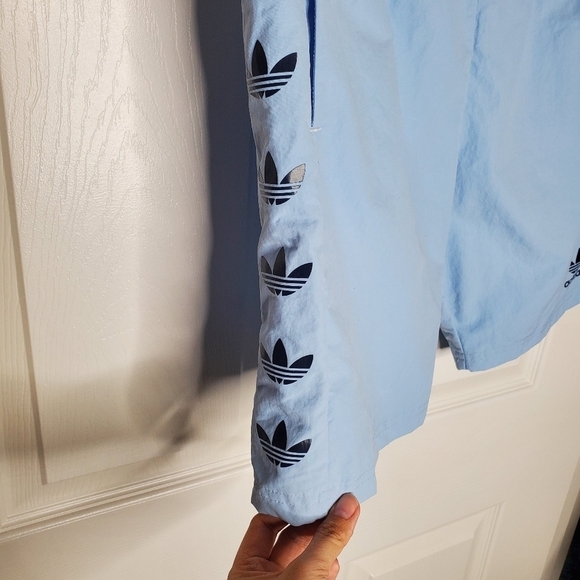 Adidas Blue Repeat Trefoil Graphic Logo Swim Shorts - Picture 6 of 9